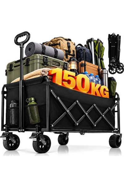 ACELIFE Сгъваема транспортна количка, товароносимост 150 кг, сгъваема, 360 ° ...