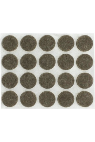 OEM Προστατευτικά επίπλων Tarrox Ø17x6mm, καφέ τσόχα, συσκευασία 20 τεμαχίων,...