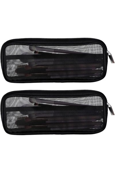NALACAL 8.3 X 4 Inch 2 PCS Mesh Makeup Brush Bag Clear Travel Makeup Brush Ho...