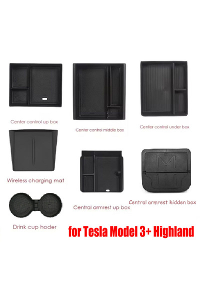 Choice All box 7Pcs For Tesla Model 3 Highland 2025 Center Console Armrest St...