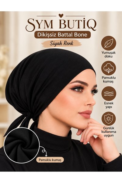 Siyah Dikişsiz Battal Bone