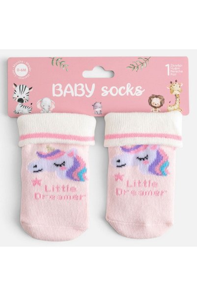 OEM Sosete Roz Unicorn pentru Bebelusi 0-6 Luni