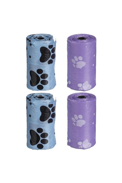 OEM Pungi Igienice PET Lila Verde Menta cu Imprimeu Labute - 4 Role