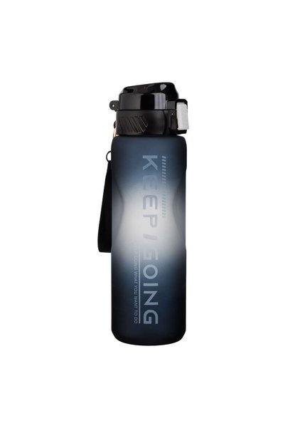 OEM Sticla Apa Sport din Plastic Negru Gri Ombre "Keep going" - 1L