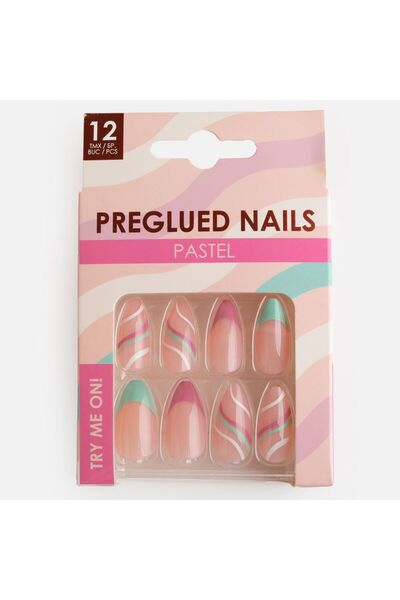 OEM Unghii False Nude Pastel de Vara cu Adeziv Almond - 12buc