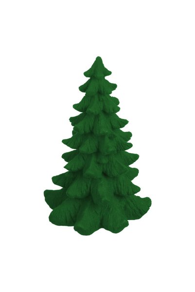 OEM Decoratiune de Craciun 3D Brad din Polyresin Verde Catifelat Ø14x21cm