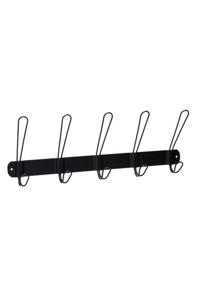 OEM Cuier de Perete Metalic Negru cu 5 Spatii
