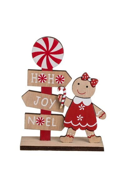 OEM Decoratiune din Lemn de Craciun Acadea Om de Turta Dulce "HO HO Joy Noel"...
