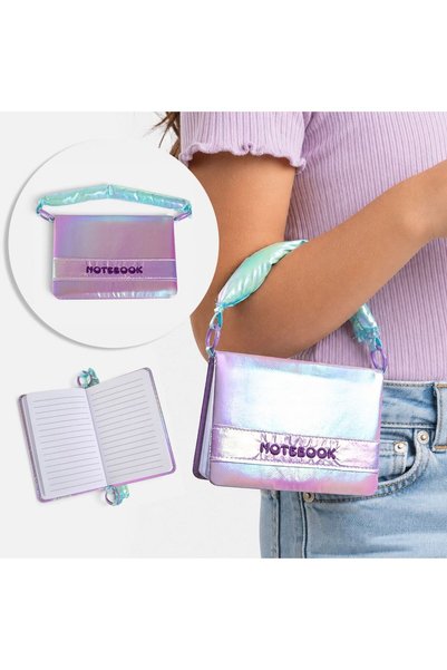 OEM A5 Notebook Purple Lilac with Holographic Bag and Handle - 80 Sheets