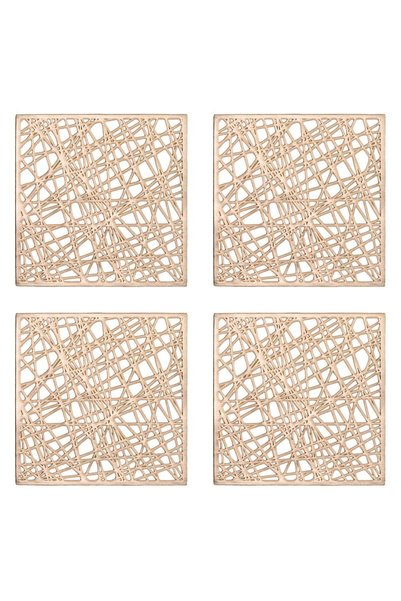 OEM Christmas Glass Holder PVC Gold Foil 12x12cm - 4pcs