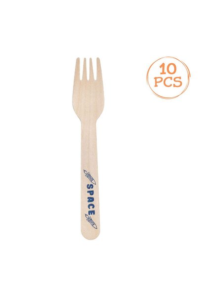 OEM Furculite din Lemn de Petrecere Bleu Spatiu 16cm - 10