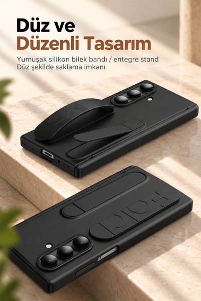 bbtech Samsung Galaxy Z Fold 8 Ultra ile Uyumlu MagSafe Özellikli Standlı Bilek Askılı Kılıf