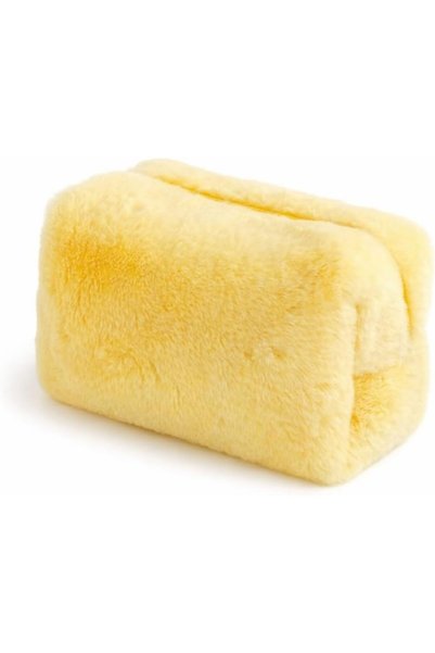 Sweet seven Plush Cosmetic Bag, Yellow Travel Organizer with Zipper, Soft Sto...