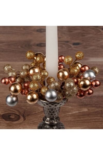 OEM Inel Decorativ de Craciun pentru Lumanare Bile Aurii Argintii Bronz 15cm