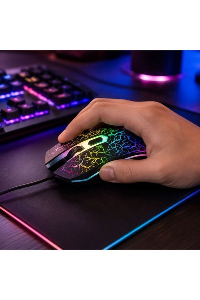 OEM Mouse Gaming cu Fir Negru LED 1600dpi i-JMB