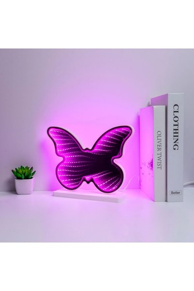 OEM Λάμπα LED Καθρέφτης Άπειρο Φλούτουρ Φούξια Μαύρο 25x6x19.5εκ.