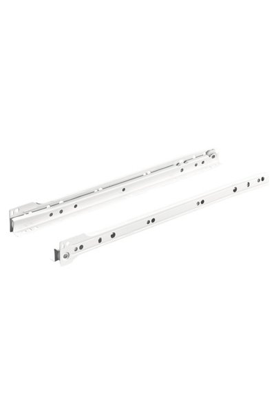 OEM Hettich 400mm ράουλα τύπου ράγας με ρόδες, μέγ. 15 κιλά, λευκό, 1 ζευγάρι