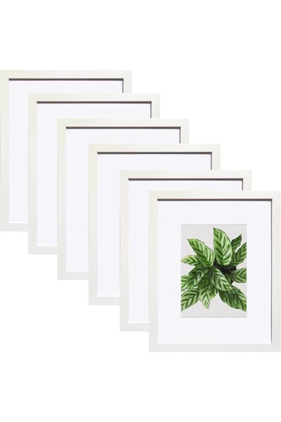 Generic 8x10 Picture Frame White Set of 6, Display Pictures 5x7 with Mat or 8...