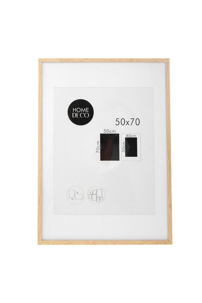 OEM Tablou Decorativ Paspartu din Lemn de Culoare Naturala 50x70cm