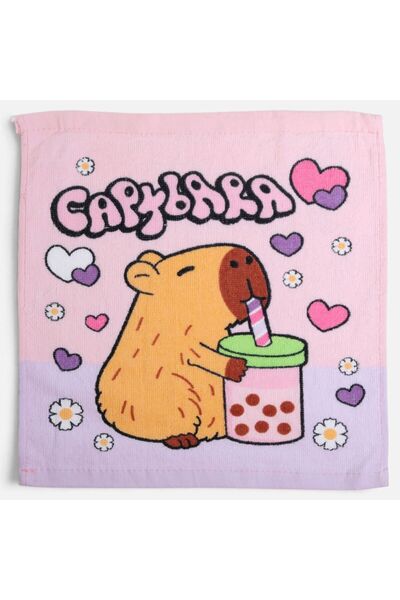 OEM Prosopel din Bumbac Roz Capybara pentru Bebelusi 30x30cm