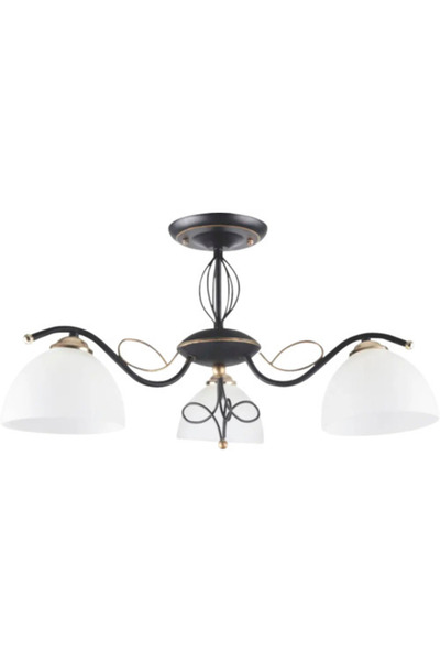 OEM Klausen Eloro chandelier E27 max. 3x15W, black/ gilded