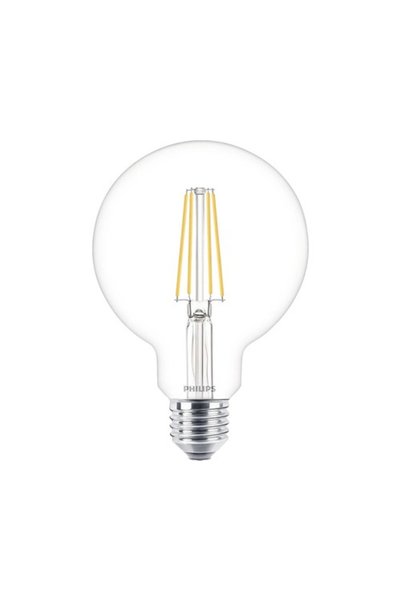 Philips Bec LED E27 7W 806 lumeni, glob clar G93, lumină caldă