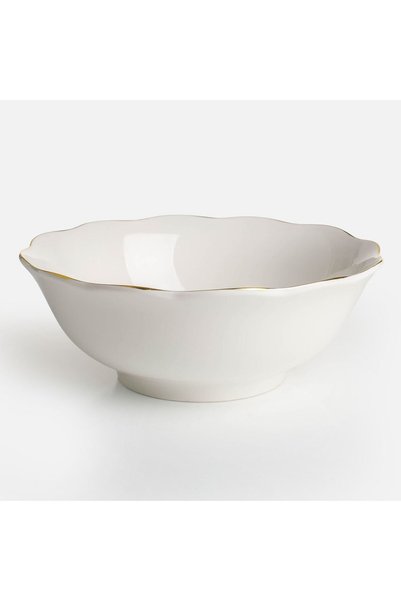 OEM Salatieră din porțelan Off White "Wavy Gold Metallic" 1,7L