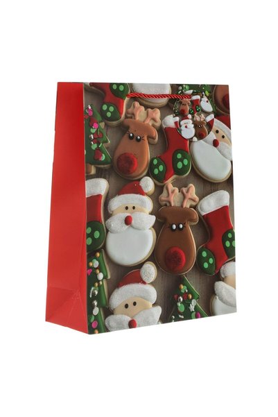OEM Sacosa Cadou de Craciun Maro cu Glitter Holografic 26x10x32cm