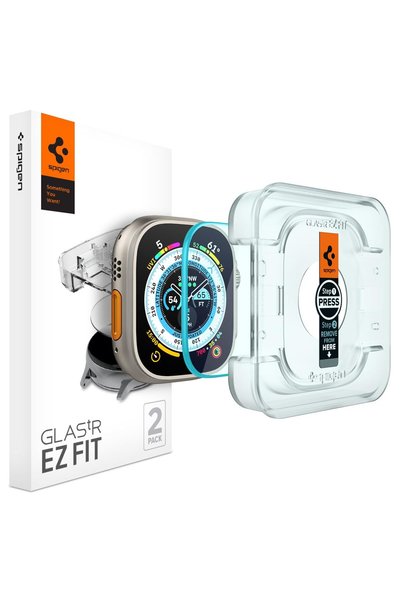 Spigen Caseology واقي شاشة سبيجن GLAStR EZ Fit لساعة أبل ألترا 4/3/2/1 (49 مم...