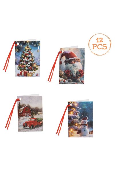 OEM Set Felicitari Cadouri Autocolante cu 4 Modele Diferite 5.5x8cm - 12buc