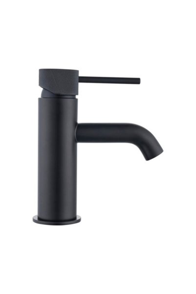 OEM Form&Style KUDA μαύρο ματ μπαταρία νιπτήρα με βαλβίδα αποχέτευσης με μηχα...