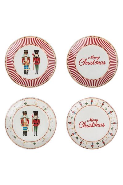 OEM Cutie Cadou de Craciun cu 4 Farfurii Decorative din Portelan Soldati Ø19cm