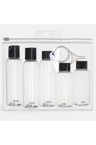 OEM Set Recipiente Transparente pentru Calatorie cu Palnie - 7buc