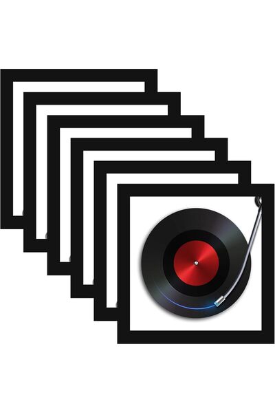 Generic إطار أسطوانات فينيل مقاس 12.5×12.5 بوصة، مجموعة من 6 إطارات للصور لعر...