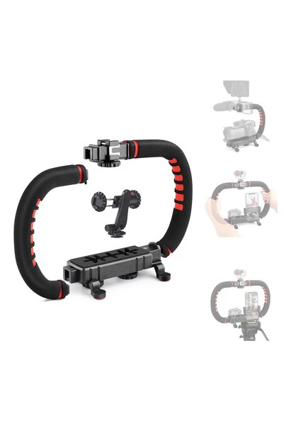 Zeadio Camera Smartphone Stabilizer, Foldable Handle Grip Handheld Video Rig,...