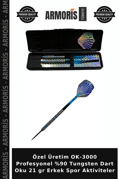 Armoris Özel Üretim OK-3000 Profesyonel %90 Tungsten Dart Oku 21 gr Erkek Spor Aktiviteler