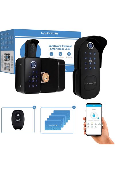 Generic قفل باب ذكي خارجي مزدوج الجوانب - يتضمن تحكم عن بعد من TTlock - دخول ...