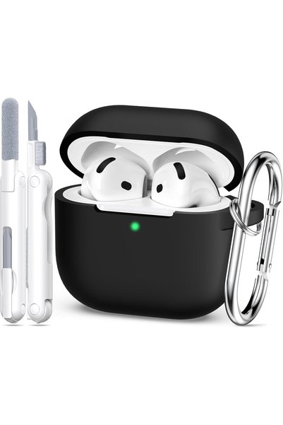 Generic غطاء لسماعات AirPods الجيل الرابع 2024، غلاف سيليكون ناعم عسكري الطرا...