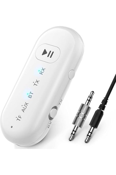 JOYZZZ جهاز إرسال واستقبال بلوتوث، محول صوت لاسلكي 2 في 1 مع كابل RCA ومقبس 3...