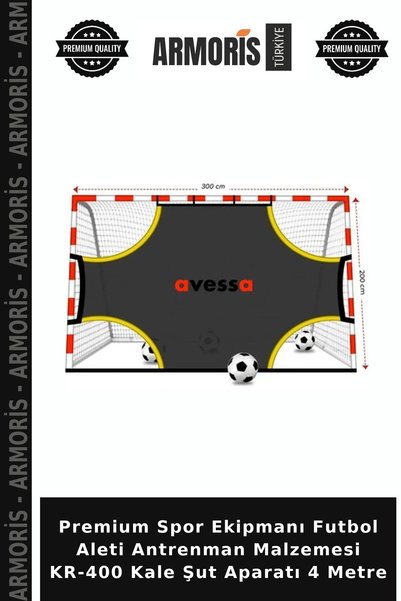 Armoris Premium Spor Ekipmanı Futbol Aleti Antrenman Malzemesi KR-400 Kale Şut Aparatı 4 Metre