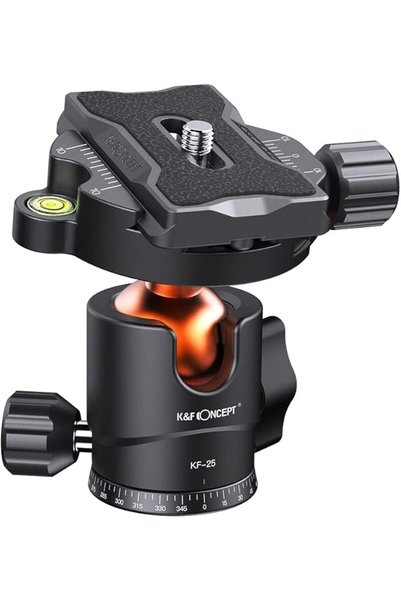 K&F CONCEPT Ball Head Screw 3/8 Inch Aluminium Ball Head Adapter 360° Rotatab...