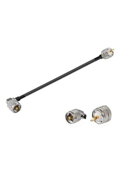 Vecys كابل توصيل PL 259 ذكر UHF إلى ذكر UHF بزاوية قائمة، كابل محوري رقمي منخ...