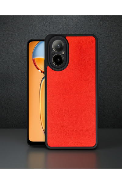teknodayım Realme 12 Lite Case Aras Leather Cover - Red
