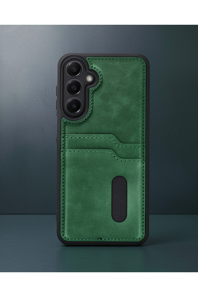 teknodayım Samsung Galaxy A55 5g Case Sara Leather Case with Business Card Ho...