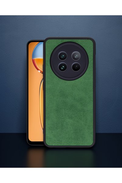 teknodayım Realme 12 5g Case Aras Leather Cover - Dark Green