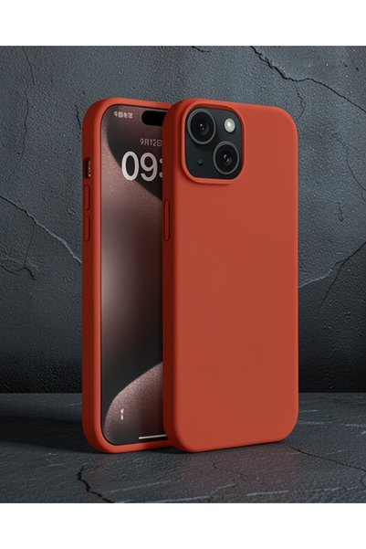 teknodayım Apple iPhone 15 Case First Silicone - Red