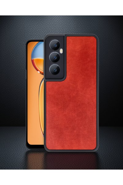 teknodayım Realme C65 Case Aras Leather Cover - Red