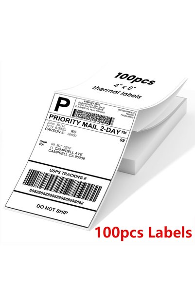 Choice 100 sheets Label 4x6Inch Shipping Labels For Thermal Shipping Label Pr...