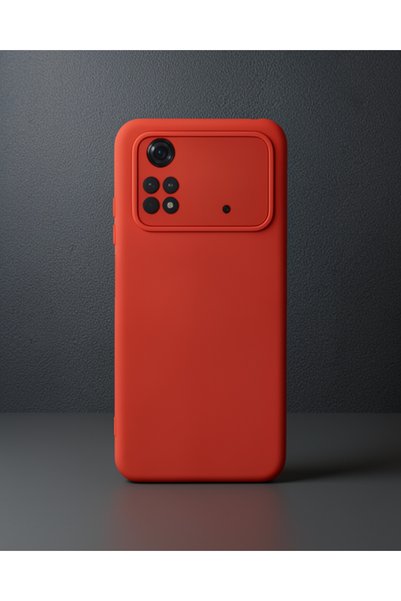 teknodayım Xiaomi Poco M4 Pro 4g Case Nano Velvet Silicone Inside - Red