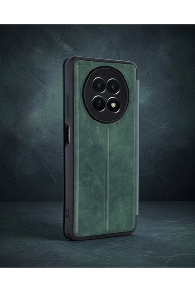 teknodayım Realme 12 5g Case Flip Cover - Dark Green